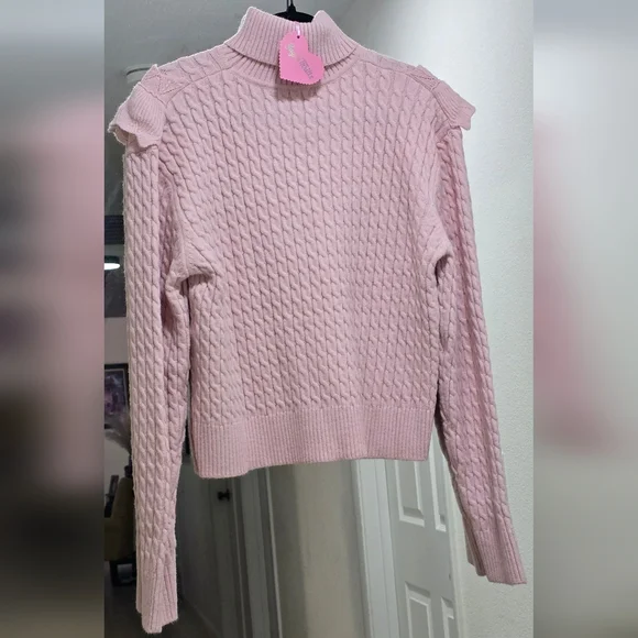 Sugar Thrillz Light Pink Ruffle Sweater - Picture 3 of 5